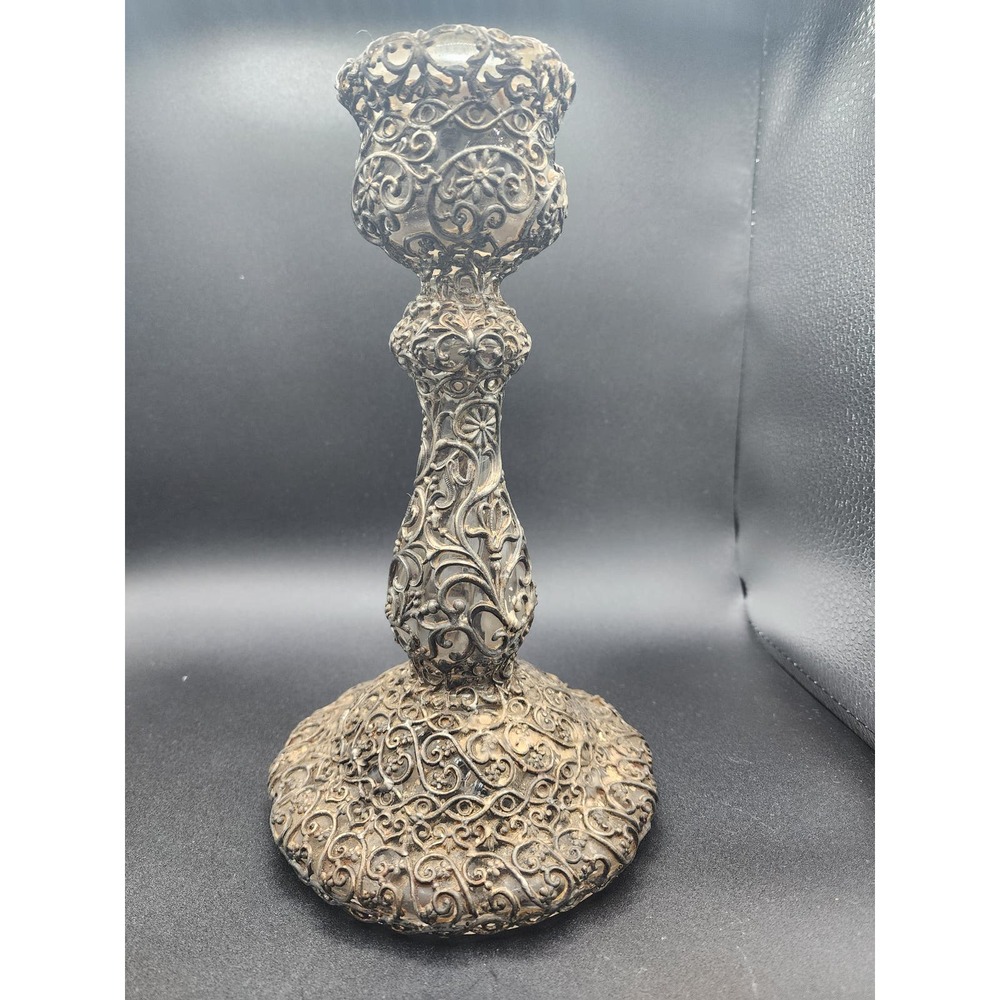 Rare caged glass candlestick